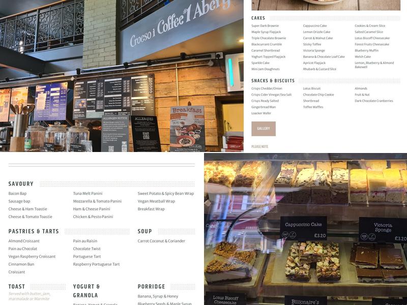 Coffee#1 Aberystwyth Menu
