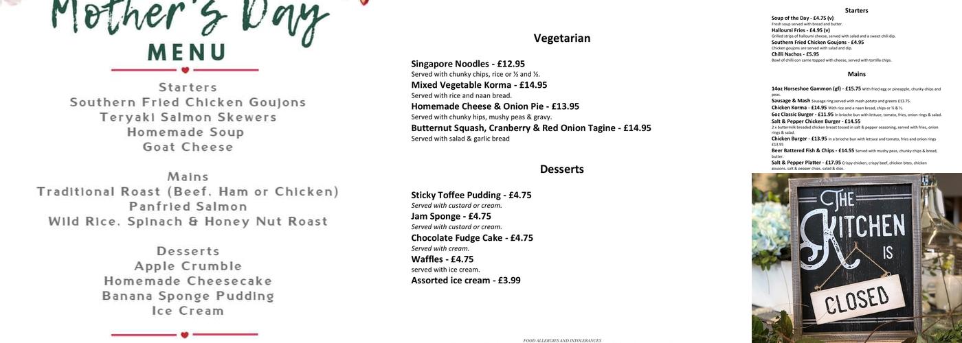 The Ship, Roose Menu