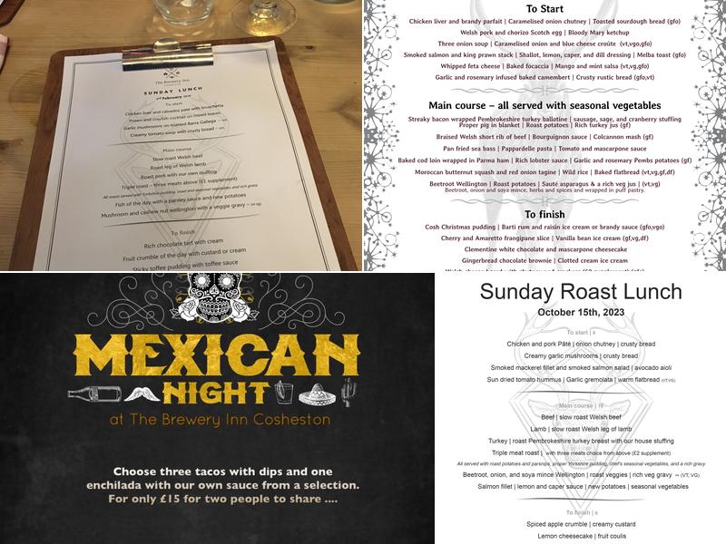 The Brewery Inn Menu