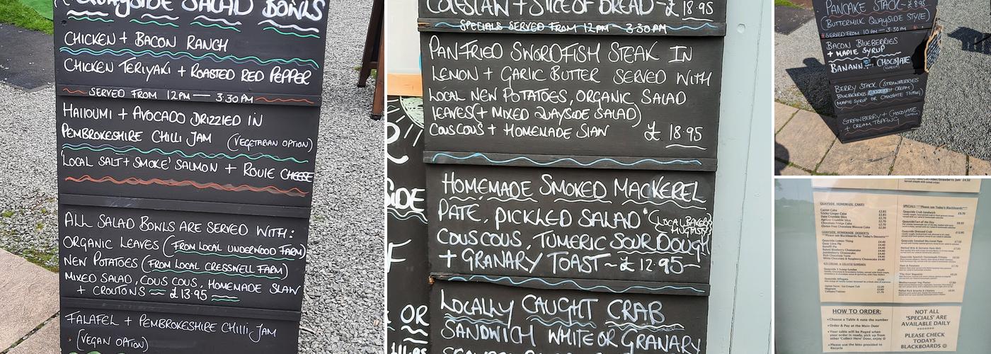 Quayside Tearooms Menu