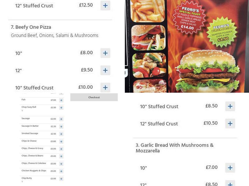 Pedros maryport Menu