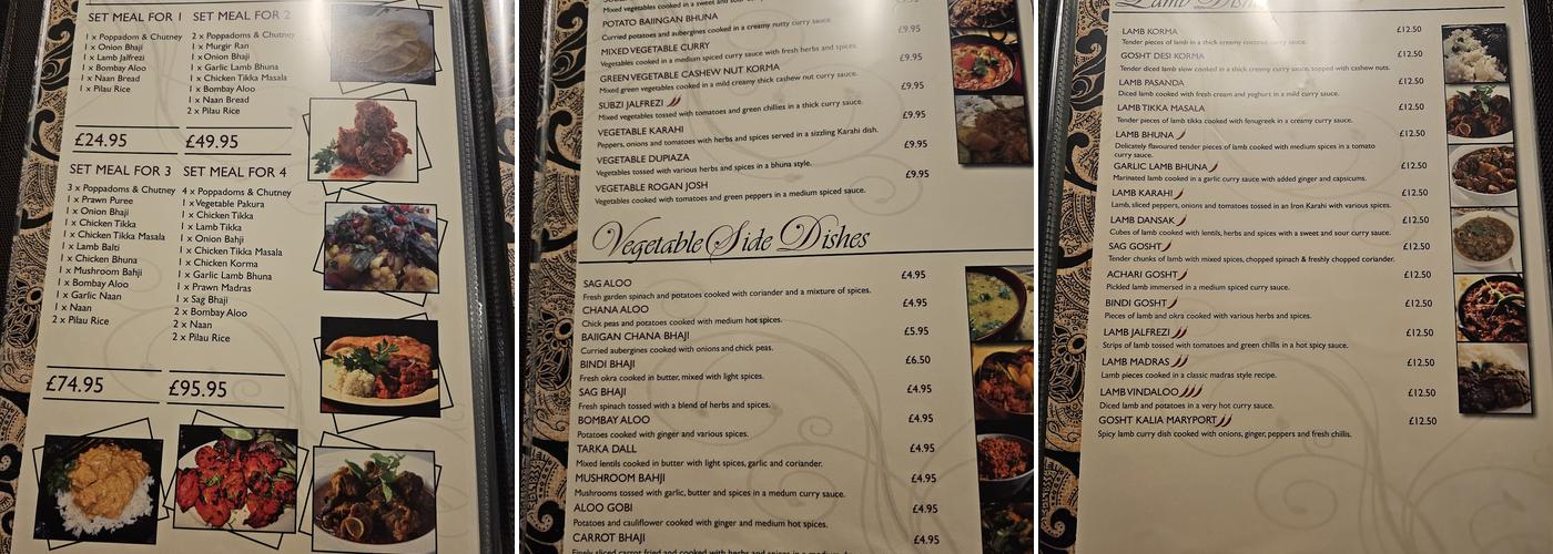 Maryport Tandoori Menu