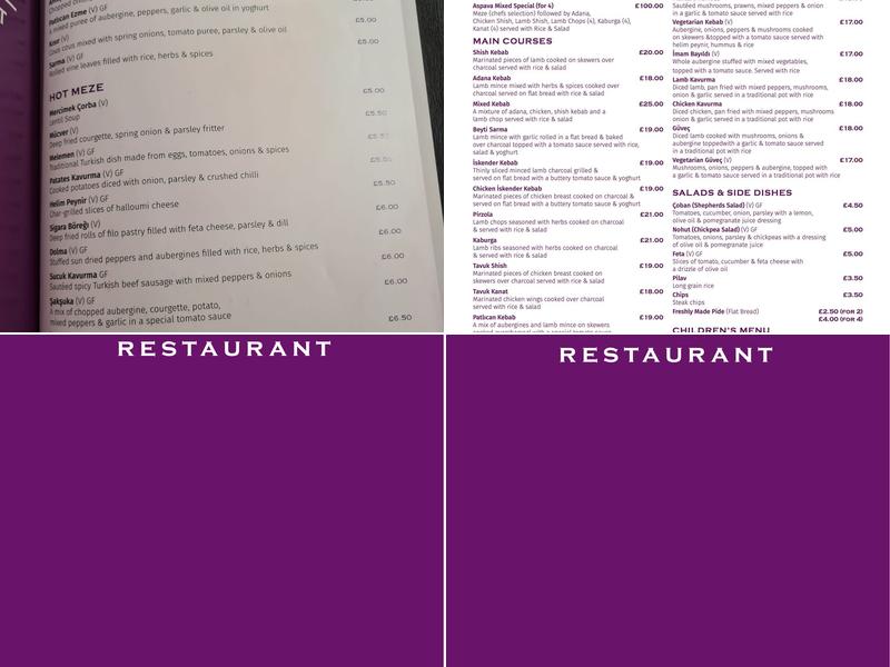 Aspava Restaurant Menu