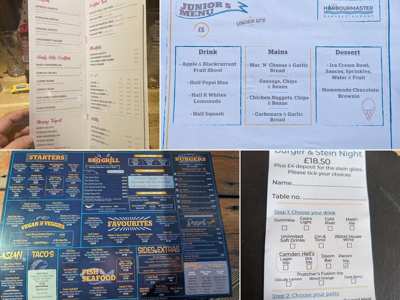 The Harbourmaster Menu