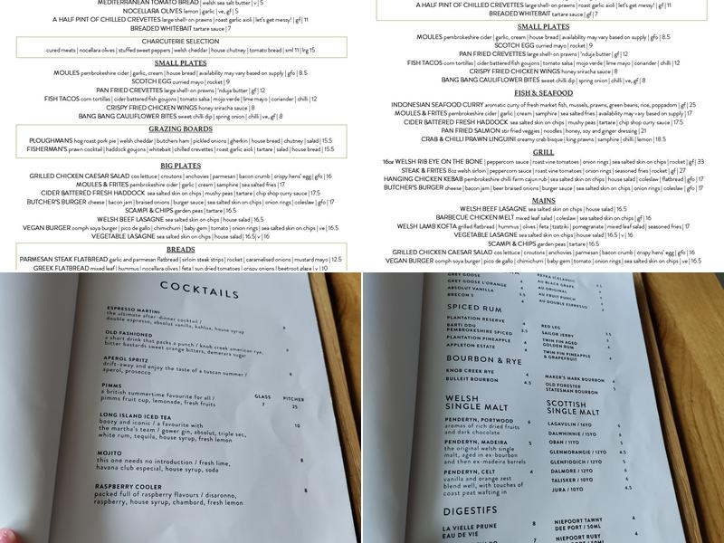 Martha’s Vineyard Menu