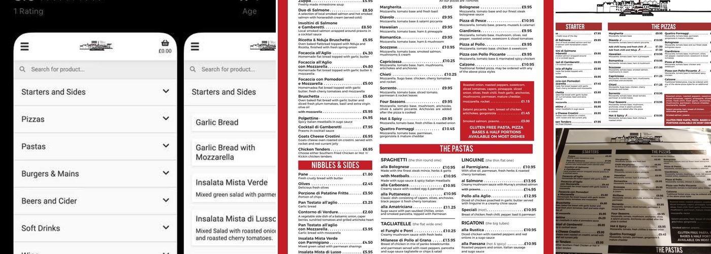 Piazza Menu