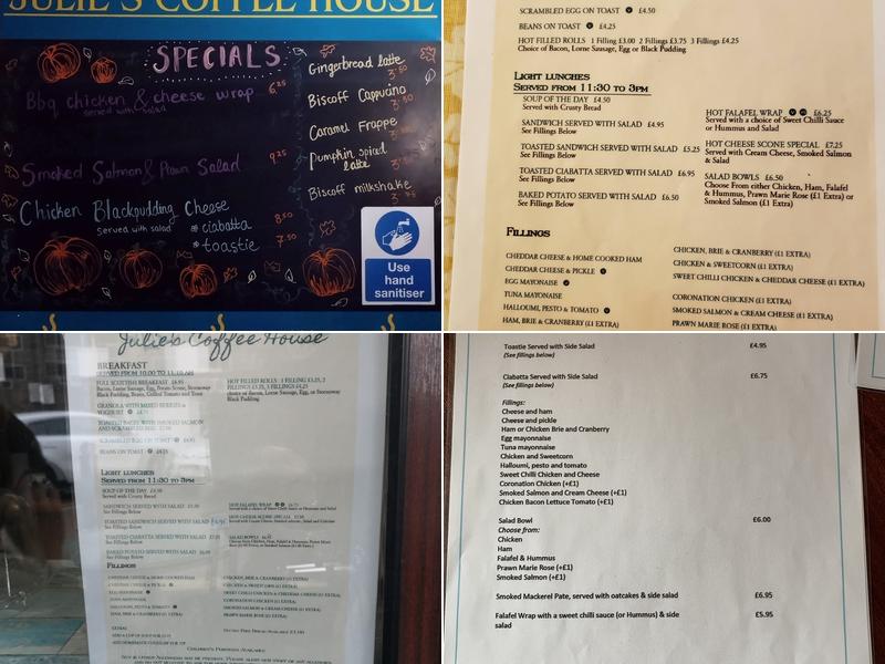Julie's Coffee House Menu