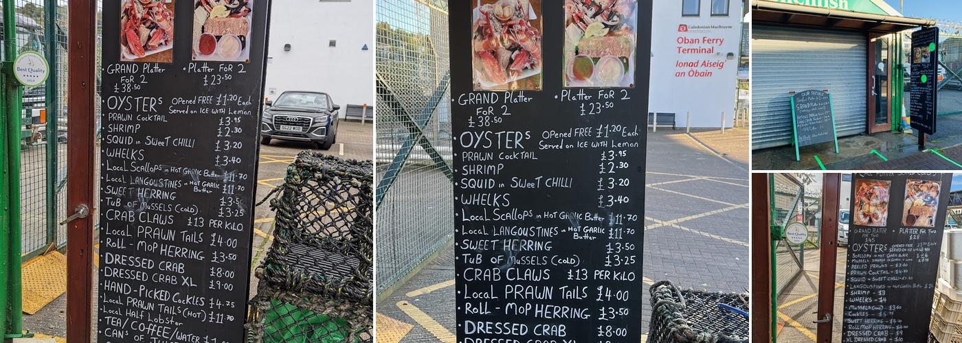 Oban Seafood Hut.. (Green Shack) Menu