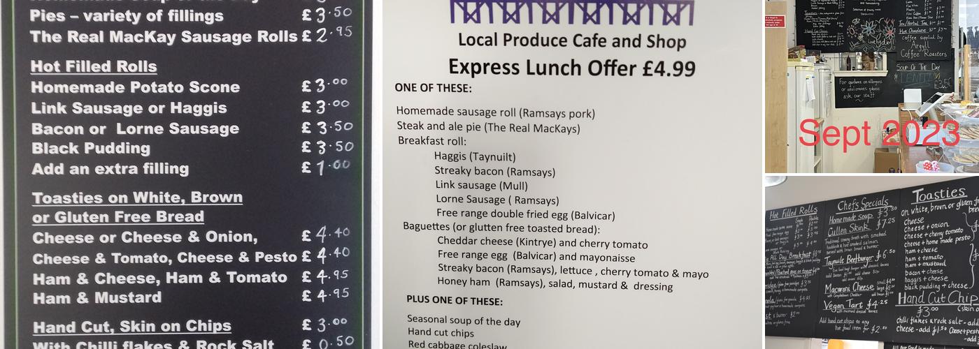 Food From Argyll at the Pier Menu