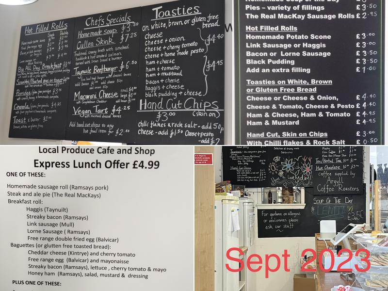 Food From Argyll at the Pier Menu