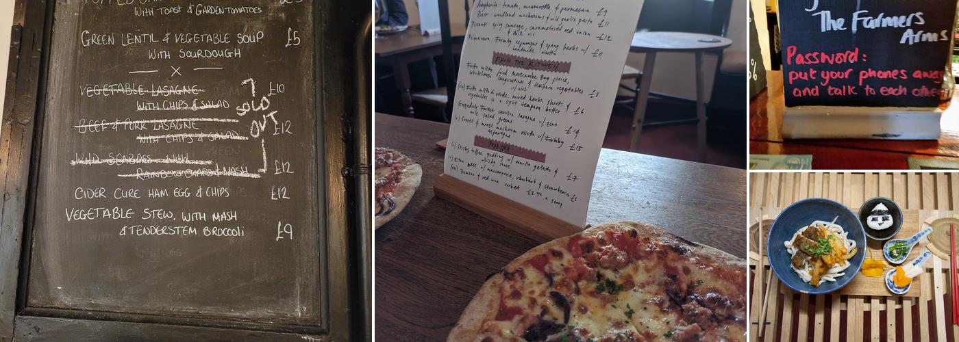 The Farmer's Arms, Lowick Green Menu