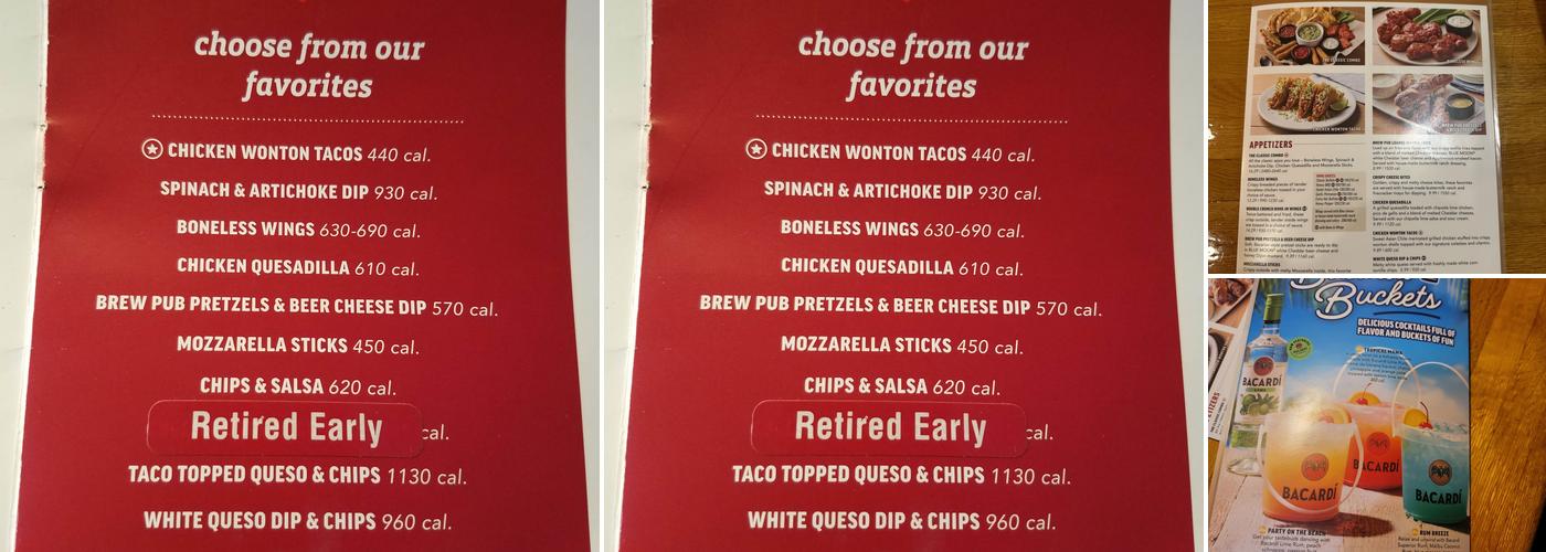 Applebee's Grill + Bar Menu