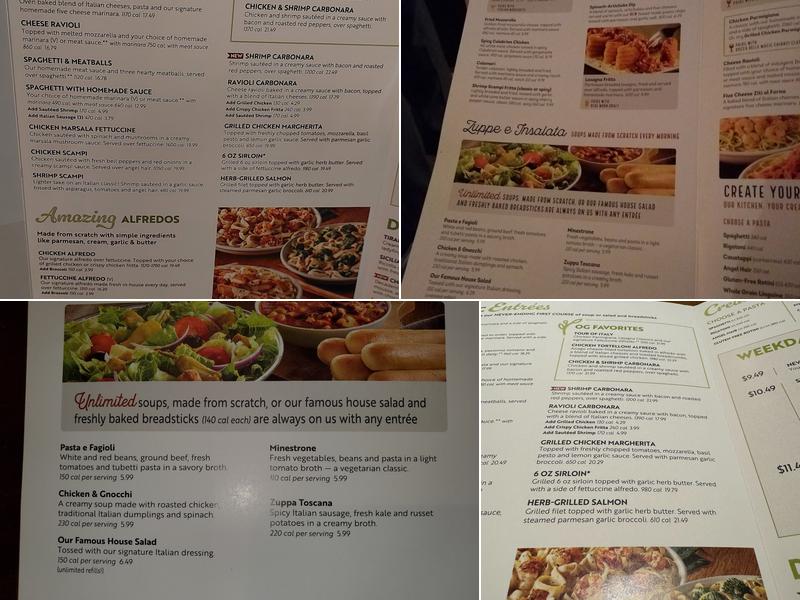 Olive Garden Italian Restaurant Menu