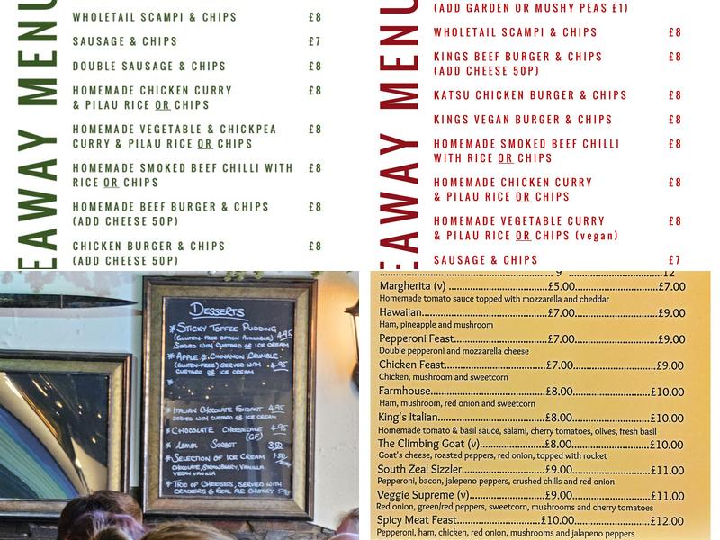 The Kings Arms Inn Menu