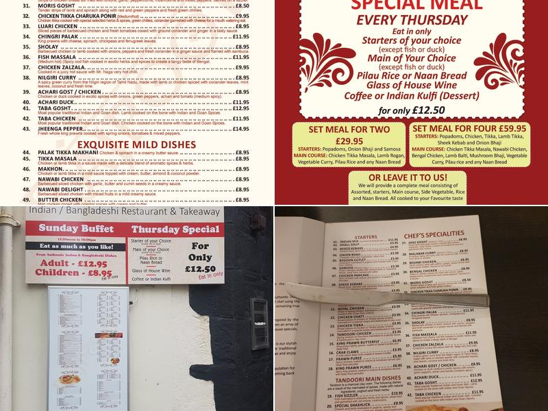 Rajpoot Indian/ Bangladeshi Restaurant And Takeaway. Menu