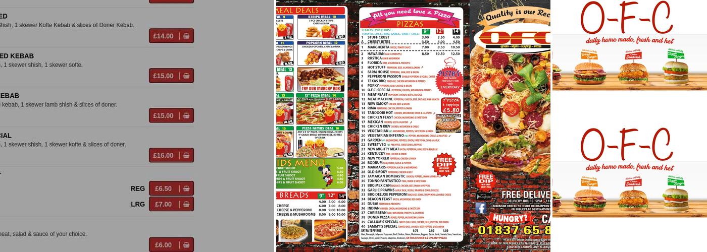 OFC pizza time Menu