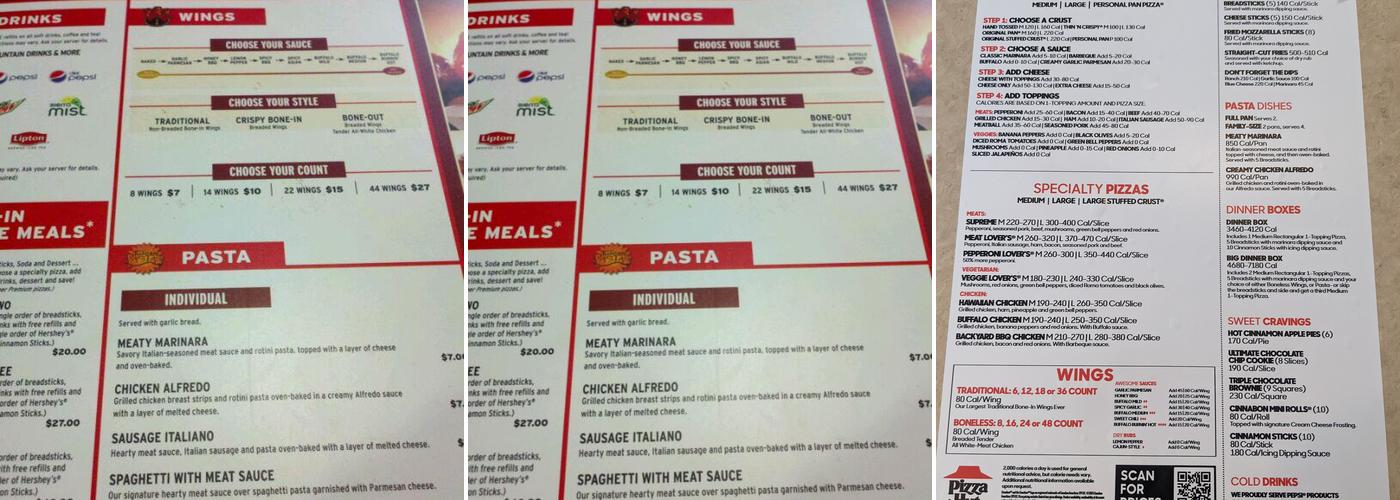 Pizza Hut Menu