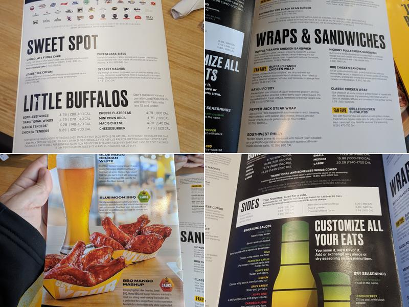 Buffalo Wild Wings Menu