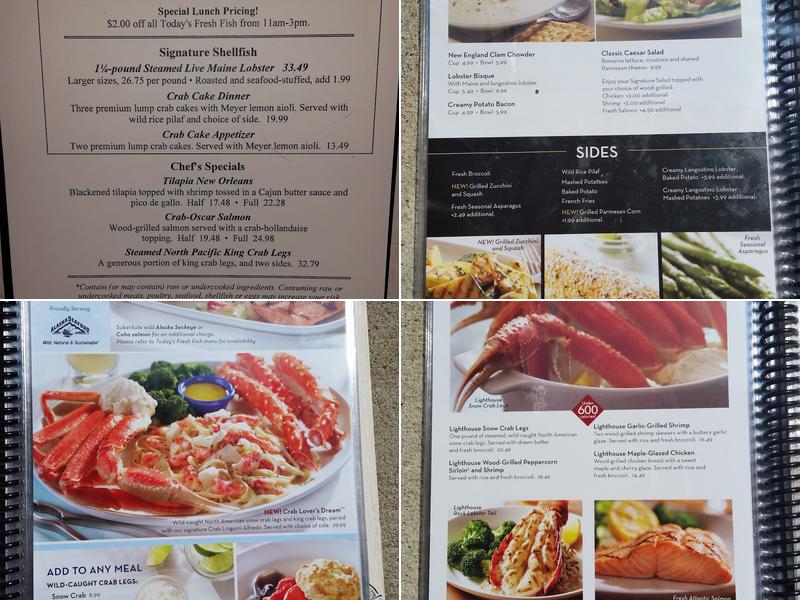 Red Lobster Menu