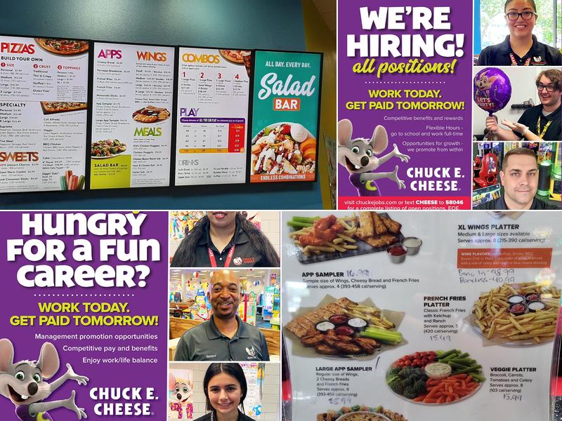 Chuck E. Cheese Menu