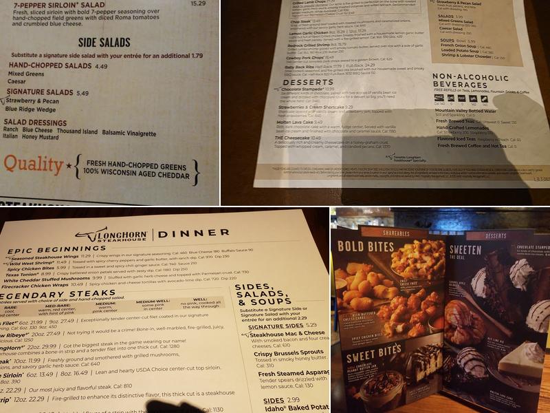 LongHorn Steakhouse Menu