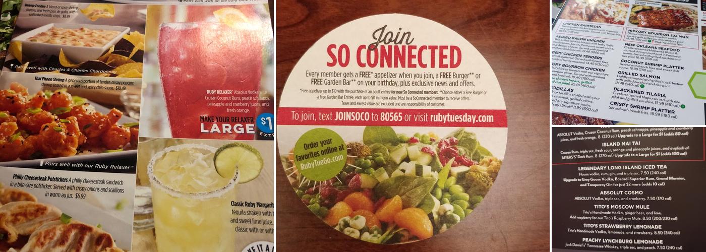 Ruby Tuesday Menu
