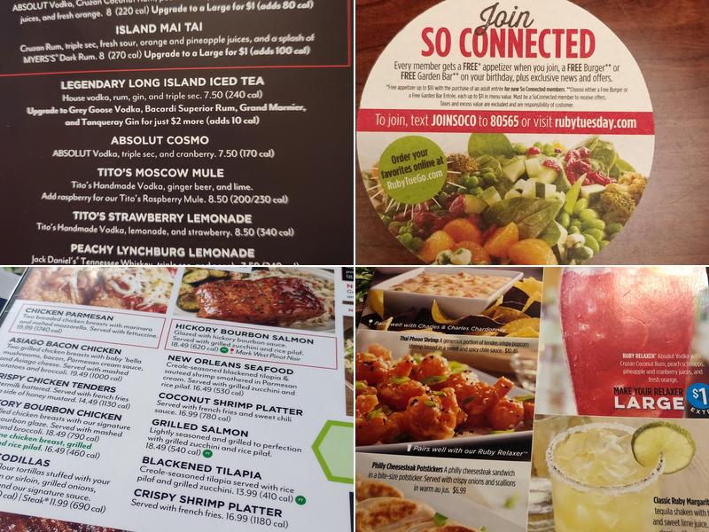 Ruby Tuesday Menu