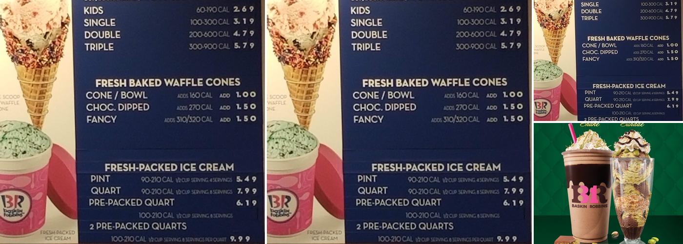 Baskin-Robbins Menu