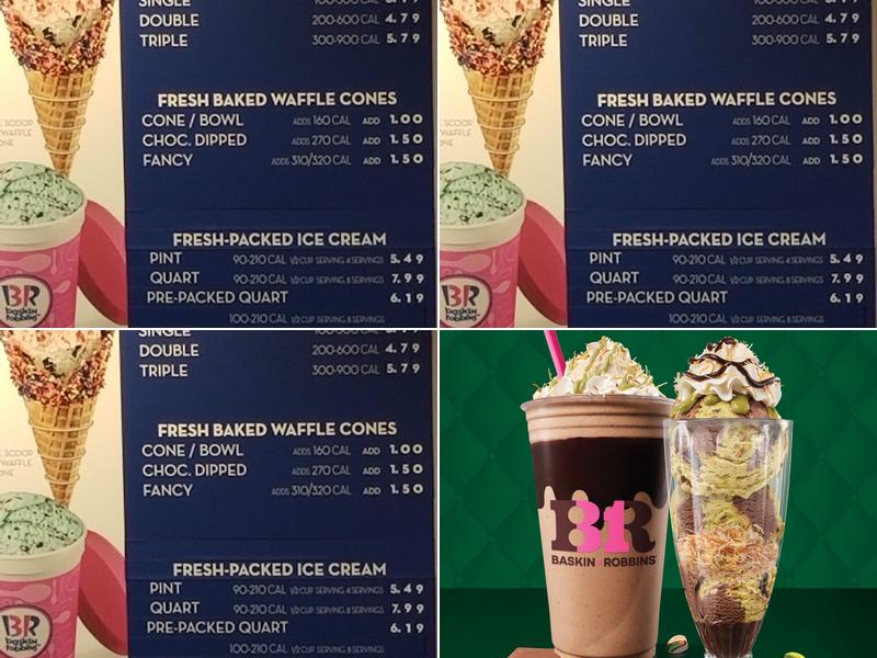 Baskin-Robbins Menu