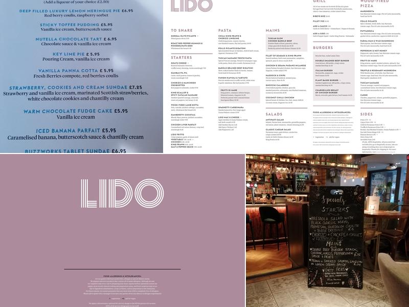 Lido Prestwick Menu