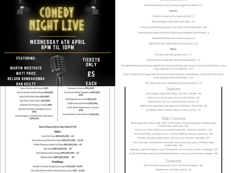 The Rathskeller Menu