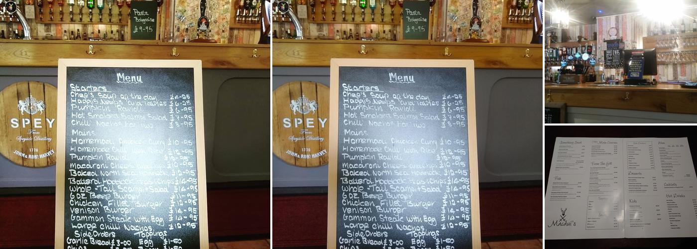 Macduis Speyside Inn Catering Ltd Menu