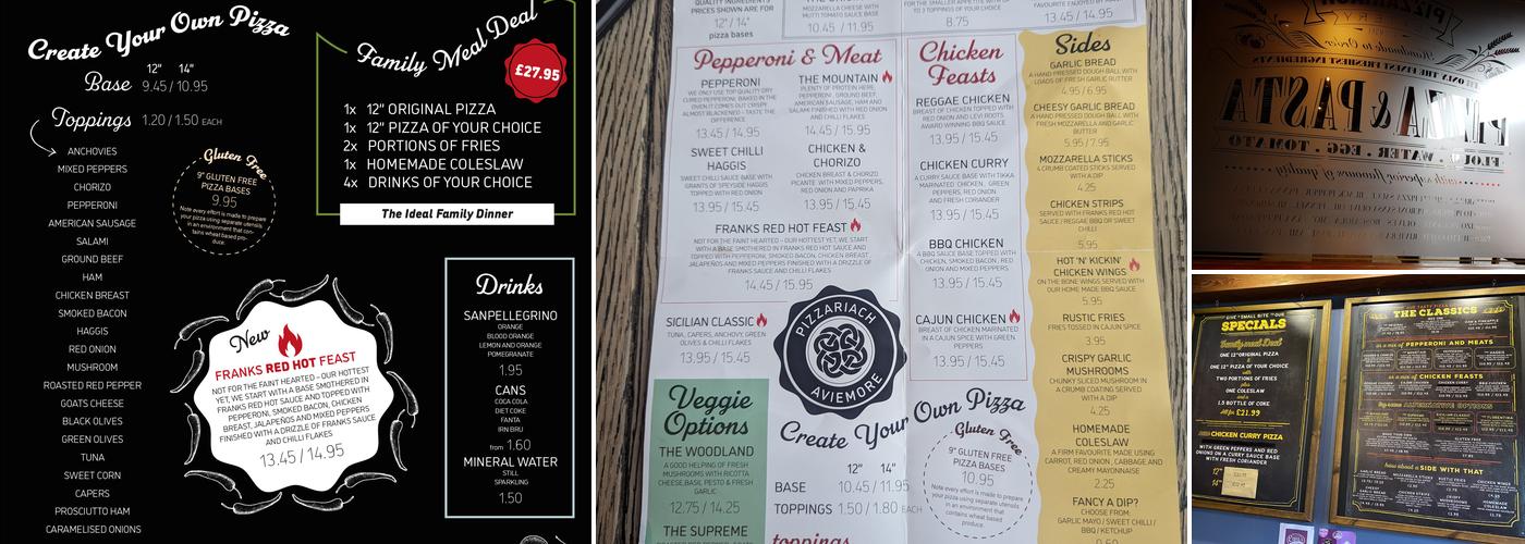 Pizzariach Menu