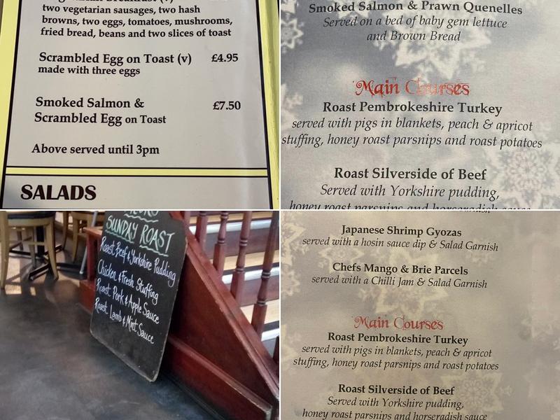 The Priory Restaurant Menu