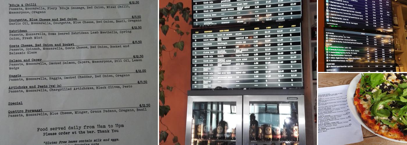 Black Isle Bar & Rooms Menu