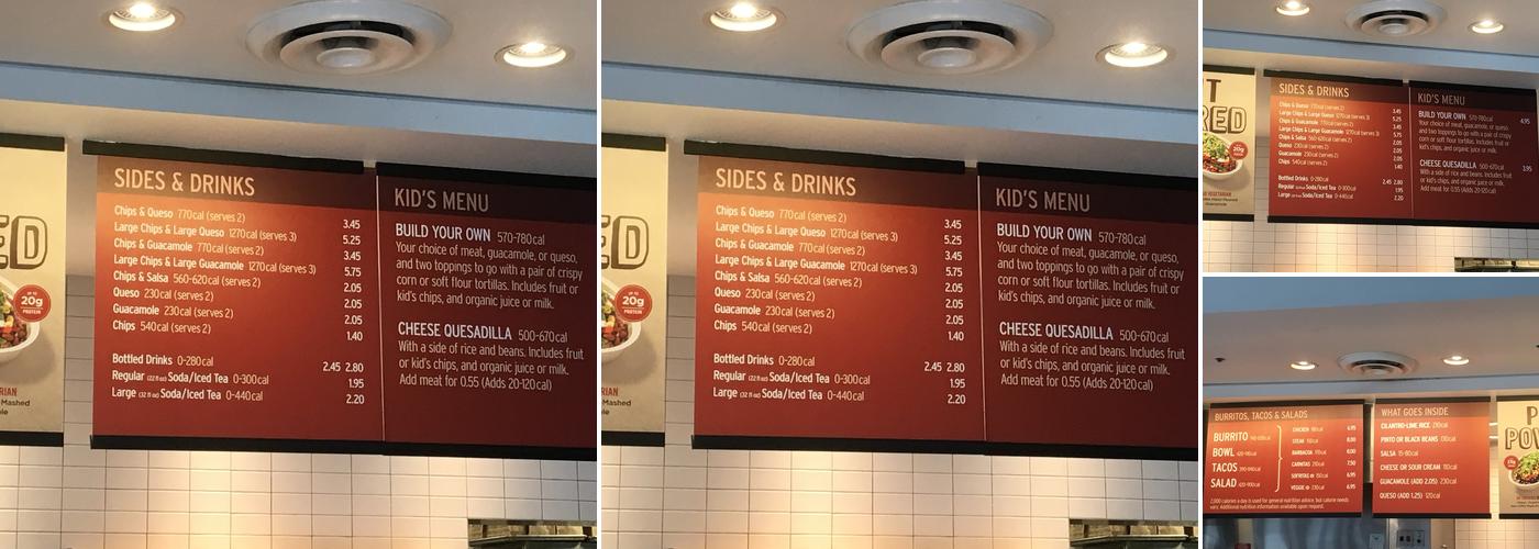 Chipotle Mexican Grill Menu