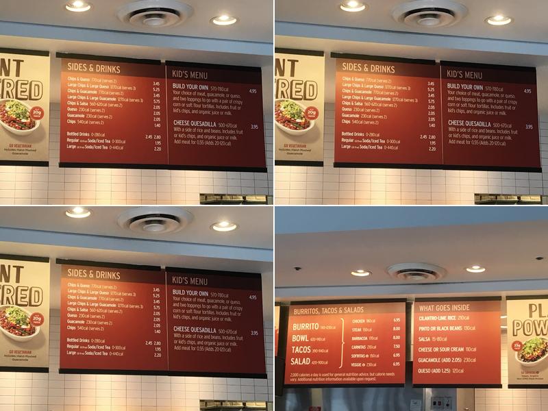Chipotle Mexican Grill Menu