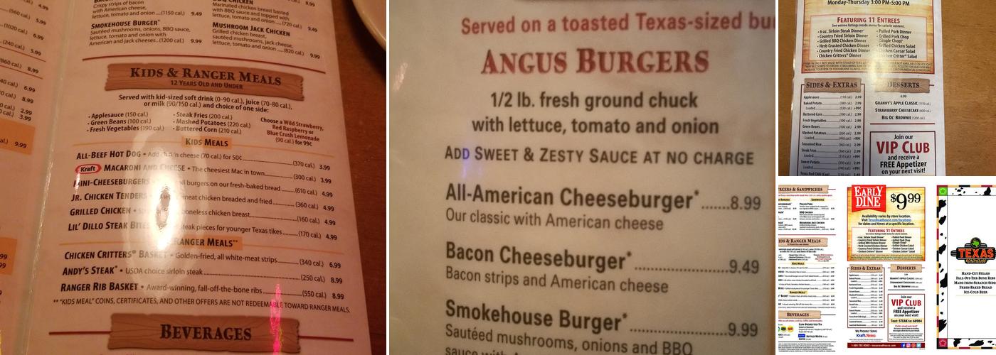 Texas Roadhouse Menu