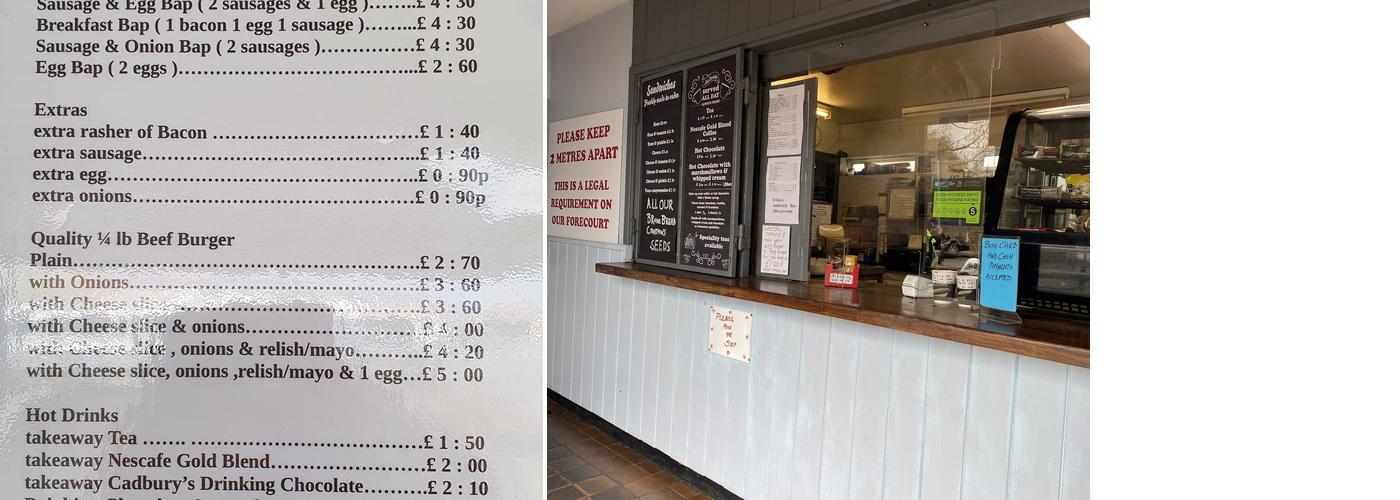 Oasis Snack Bar Menu