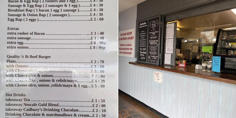 Oasis Snack Bar Menu