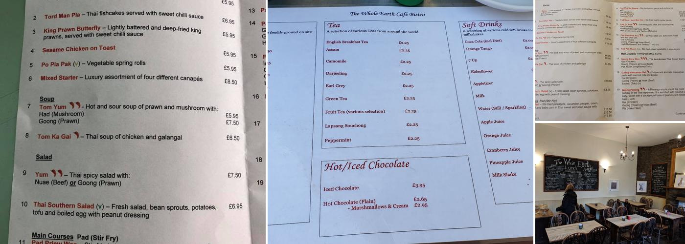 Whole Earth Bistro Menu