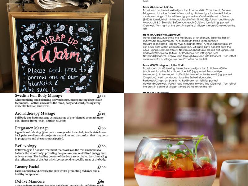 Tudor Farmhouse Menu