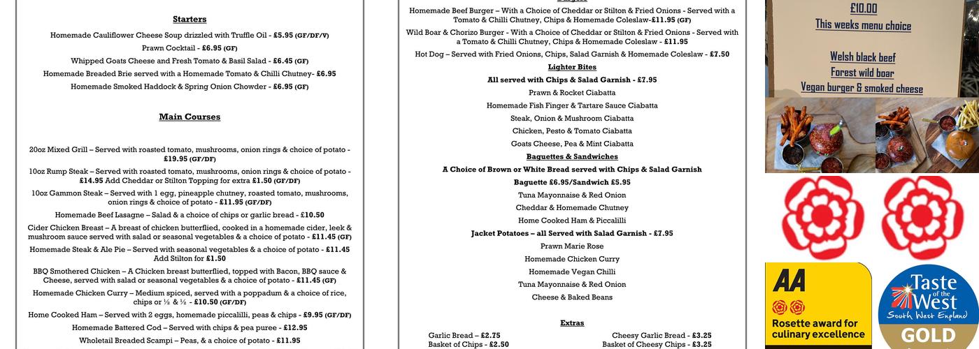 The Orepool Inn Menu