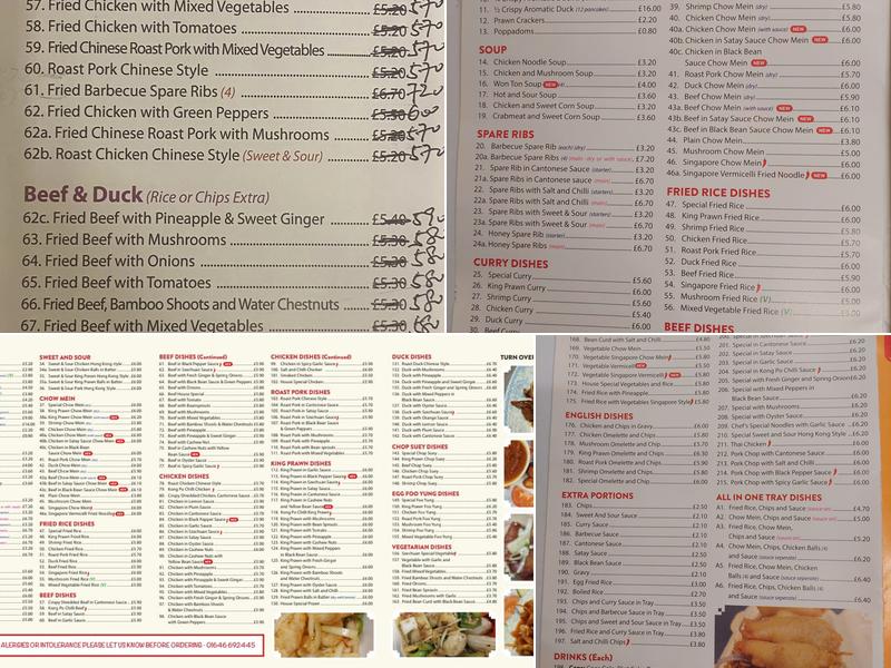 Golden Fountain Menu
