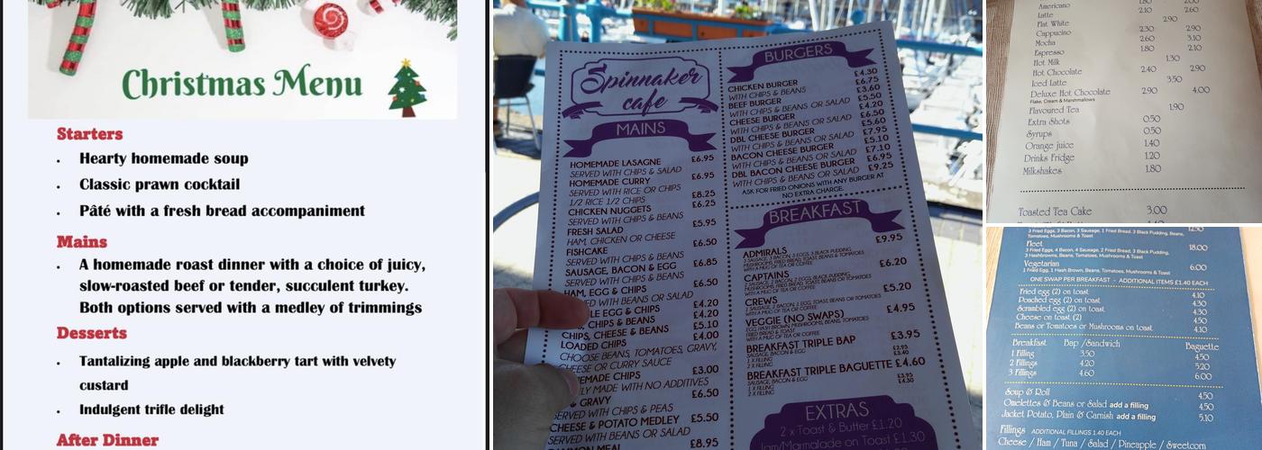 The Spinnaker Cafe Menu