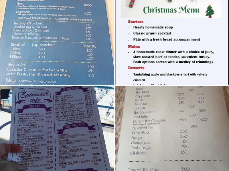 The Spinnaker Cafe Menu