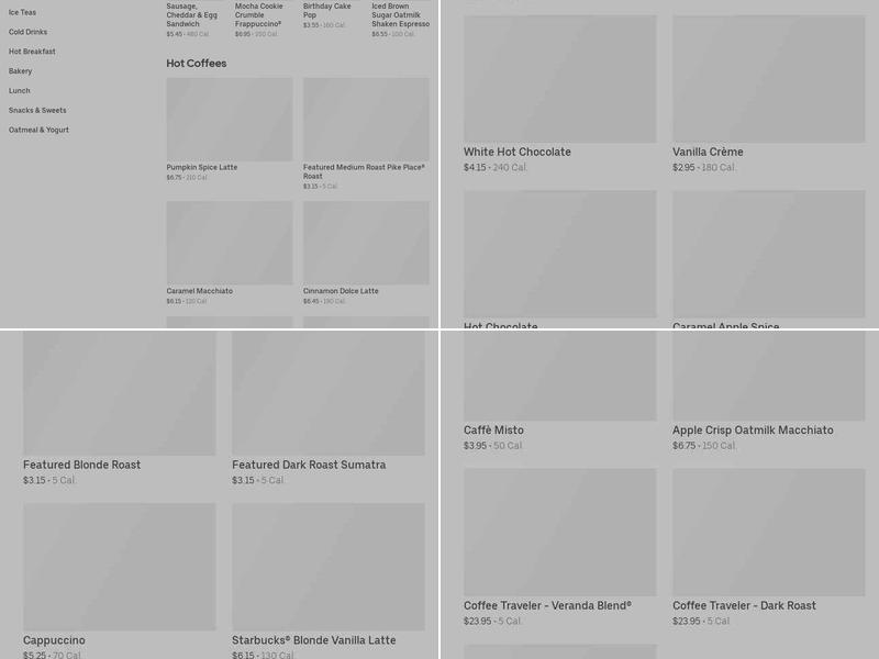 Starbucks Menu