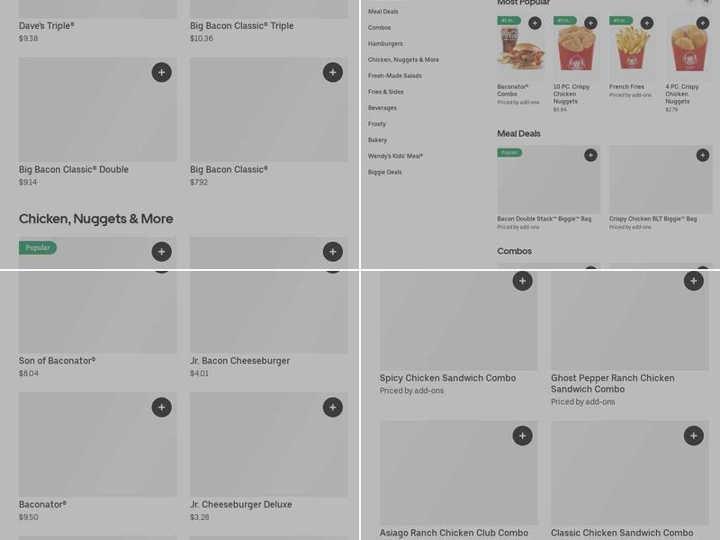 Wendy's Menu