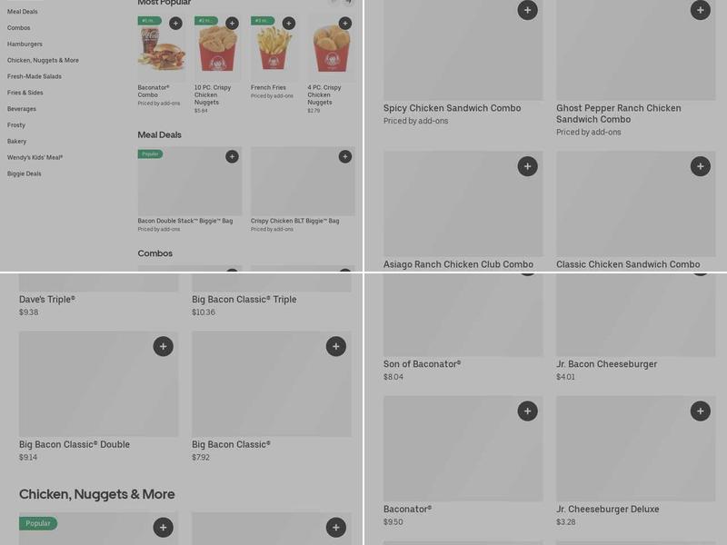 Wendy's Menu