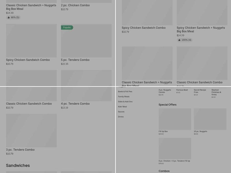 KFC Menu